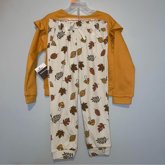 Fall girl set crew neck sweater and pants - Picture 3 of 10